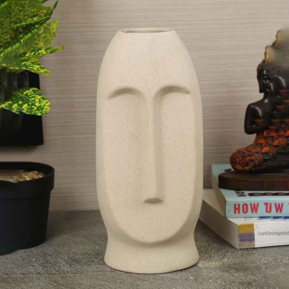 Tied Ribbons Ceramic Face Shape Vase Without Flowers