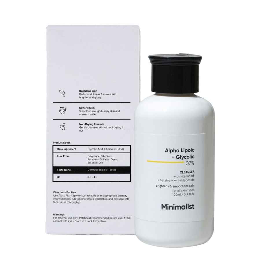 Minimalist 7% ALA + Glycolic Brightening Cleanser Face Wash