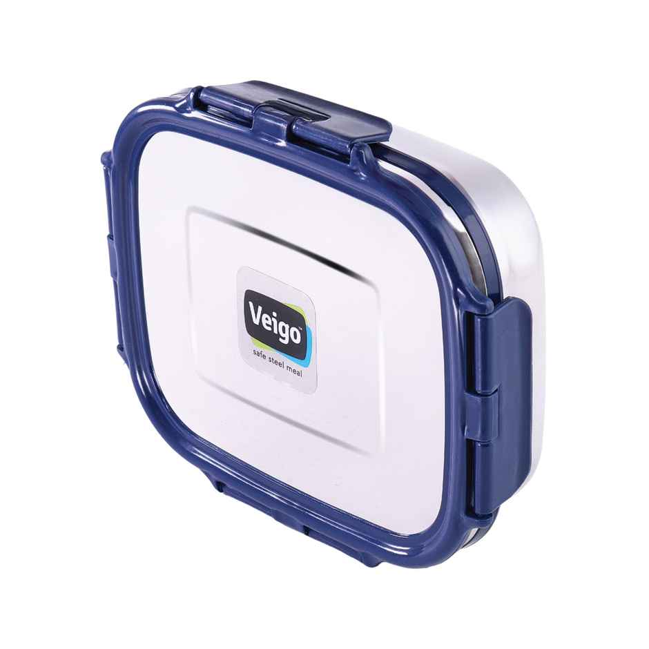 Veigo Large - Stainless Steel Leak Proof Tiffin Box (630 ml) Compact For Outdoors Navy Blue