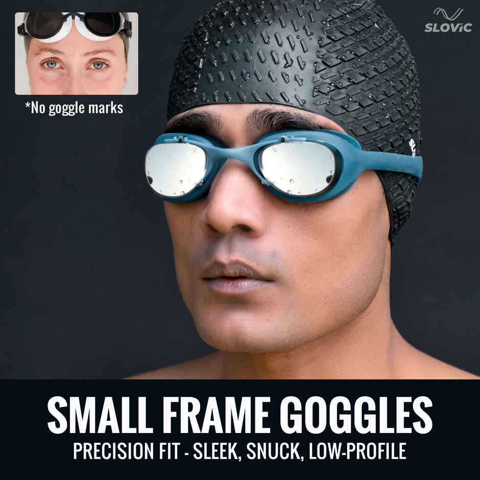 Slovic Swimming Goggles with Adjustable Nose Bridge & UV-Protected Clear Lens
