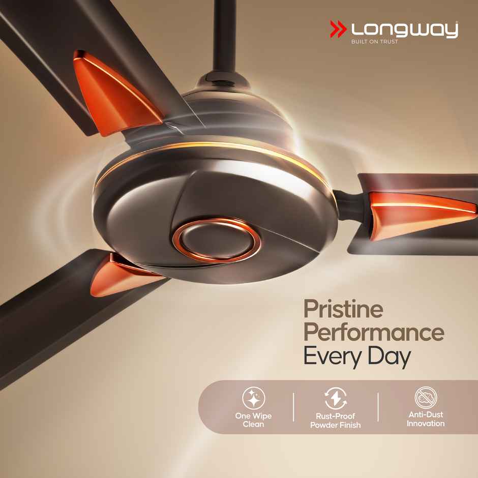 Longway Aero 1200 mm BLDC Ceiling Fan with Remote Control | Smoked Brown