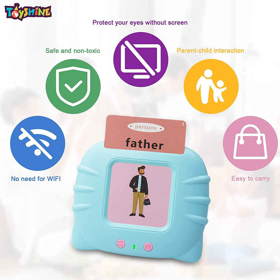 Toyshine Talking Flash Cards | Educational Learning Toy for Kids 2-6 years | Blue