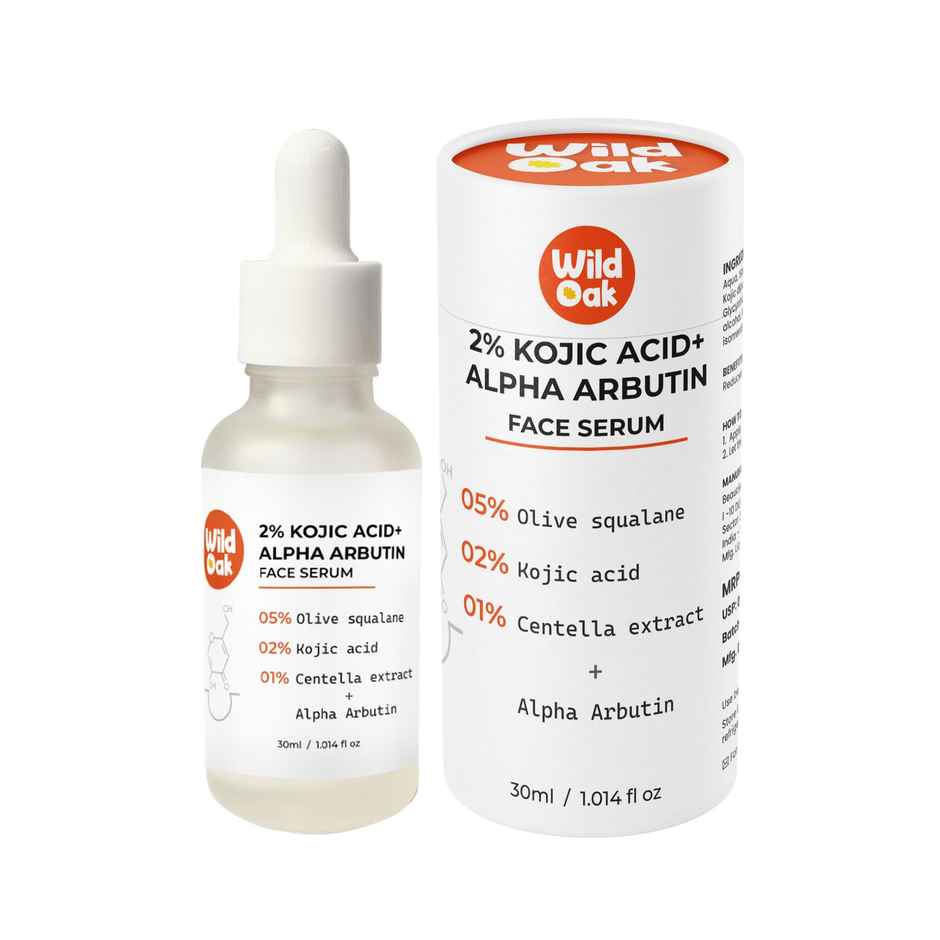 Wild Oak 2% Kojic + Centella Face Serum for Pigmentation, Brightening, Melasma, Repair & Dark Spot