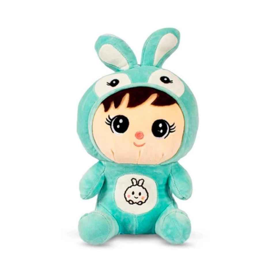 DearJoy Bunny Rabbit with Cap Doll Toy Blue - 27cm