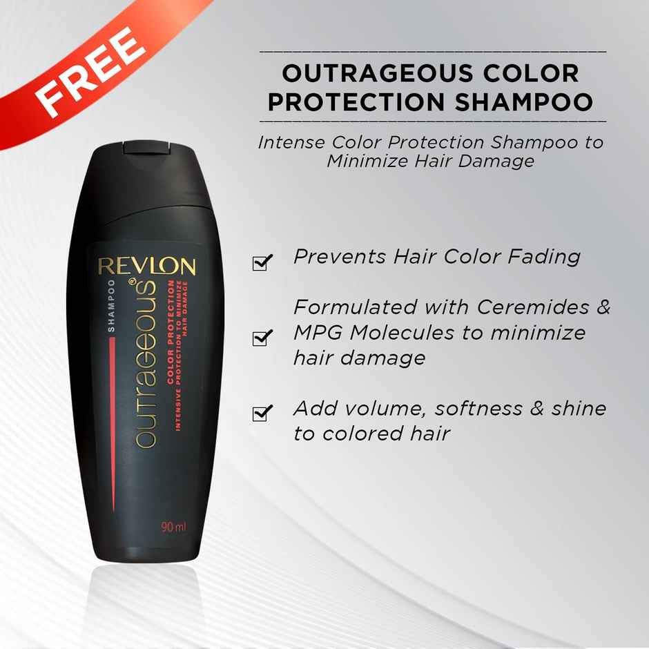 Revlon ColorSilk Hair Color with Keratin - 4N Medium Brown - (with Outrageous Shampoo 90 ml)