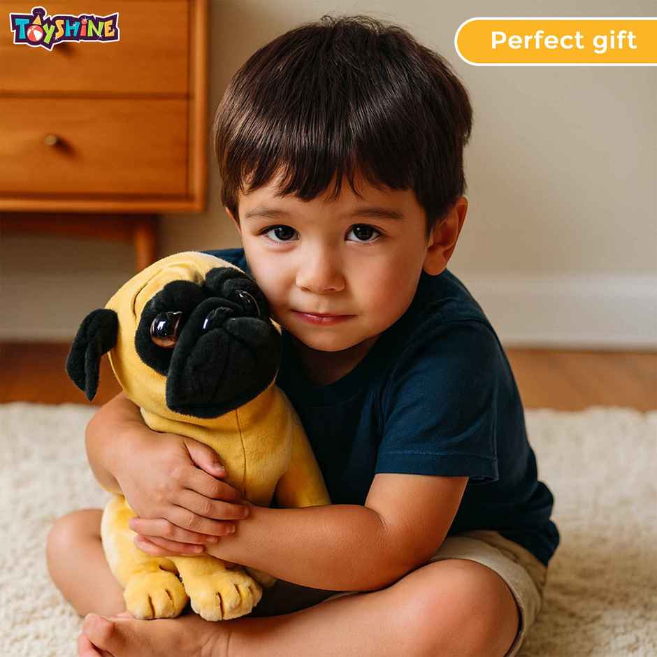 Spanker Sitting Puppy Soft Toy Cute Plush Dog for Kids Decor - 23 cm