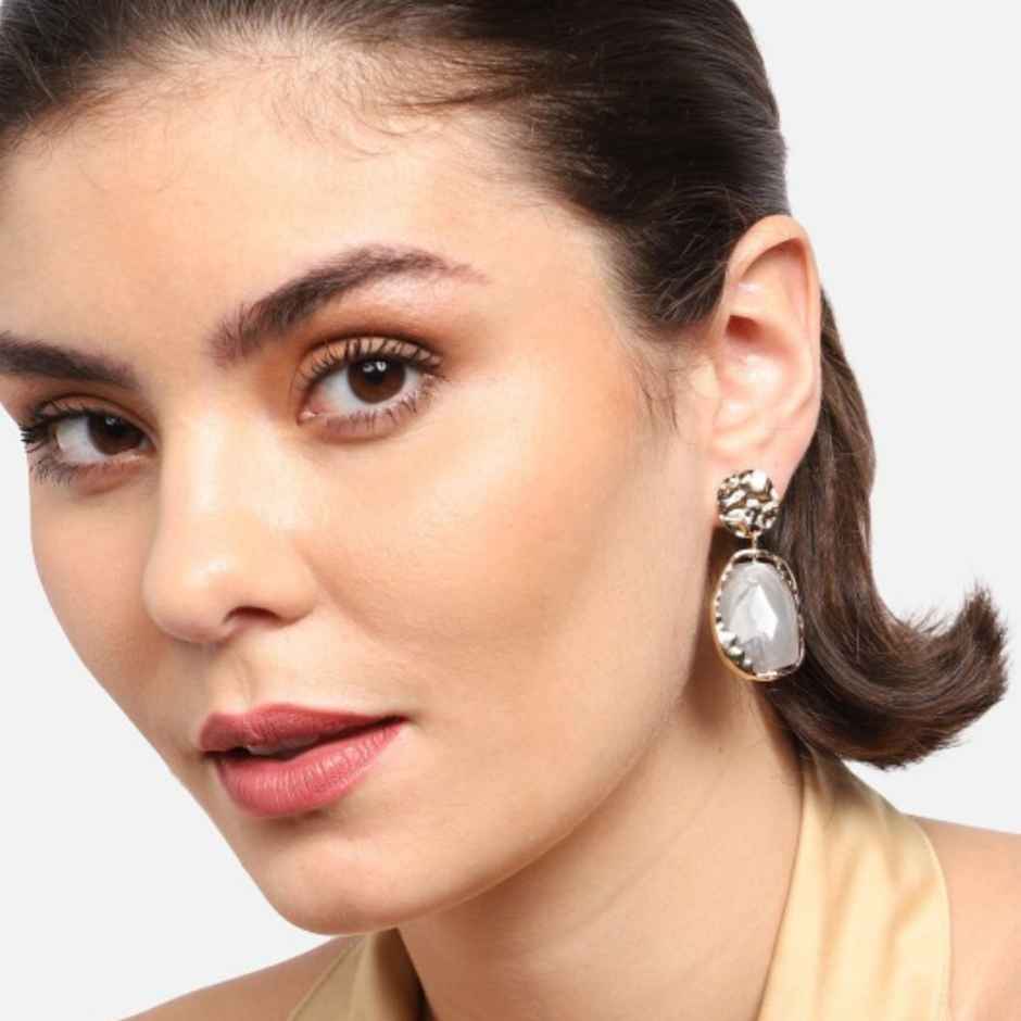 Just Lil Things Resinl Marble Grey Earrings | Jlt11233