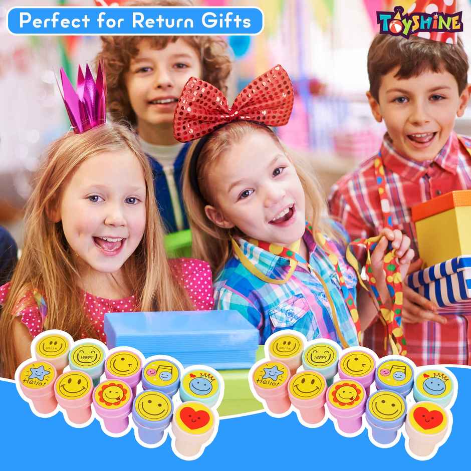 Toyshine Emoji Stamps for Children SelfInking Stamp for Party GiftsChildren Return Gifts