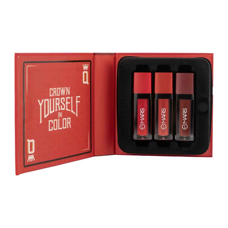 MARS Cosmetics Queen of Mattes Liquid Lipsticks Box Set of 3 | Plums & Maroons