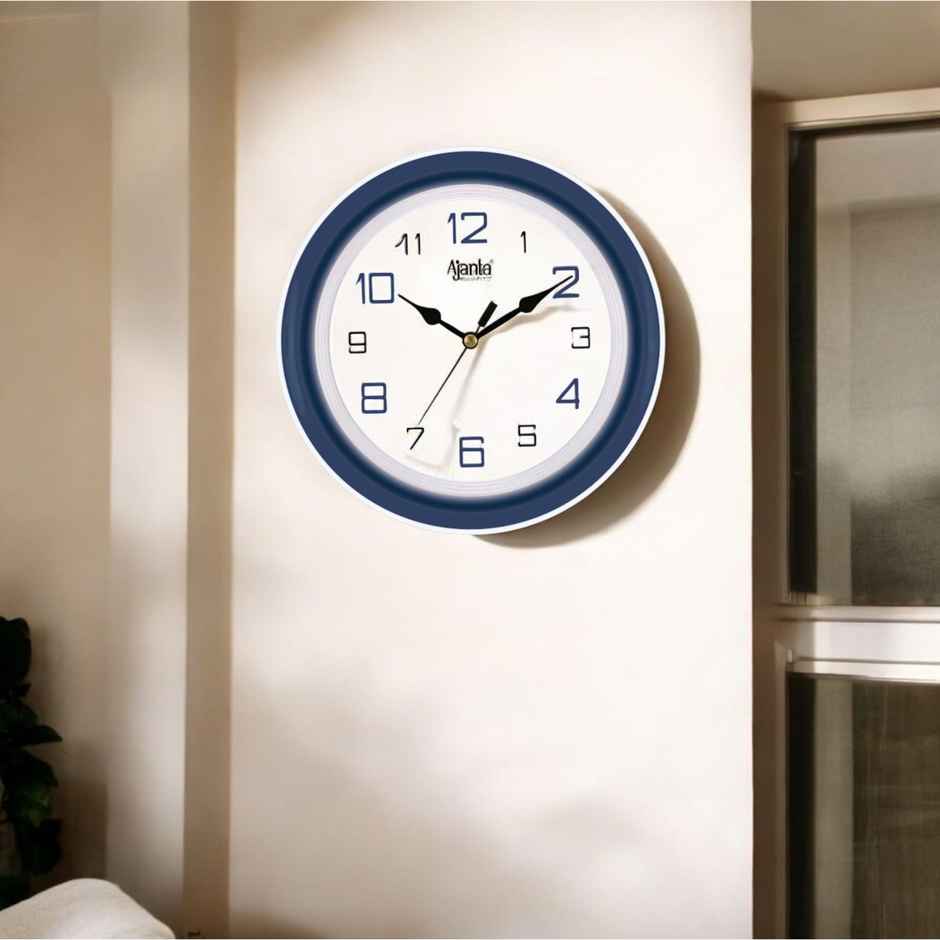 Ajanta Quartz Blue Abstract Office Clock (210 x 42 x 211mm)