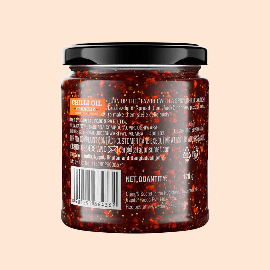 Ching's Chilli Oil Crunchy | Drizzle, Stir, Spread| Use On Noodles, Fried Rice, Dimsums