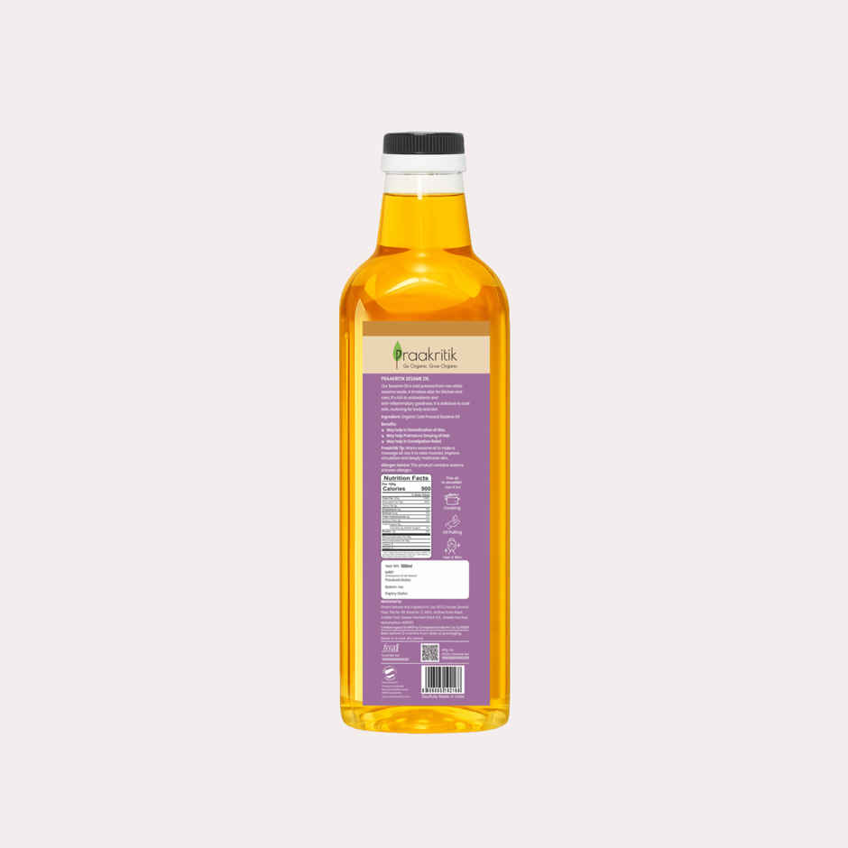 Praakritik Sesame (Til-Gingelly) Cold Pressed Oil | Organic Cooking Oil