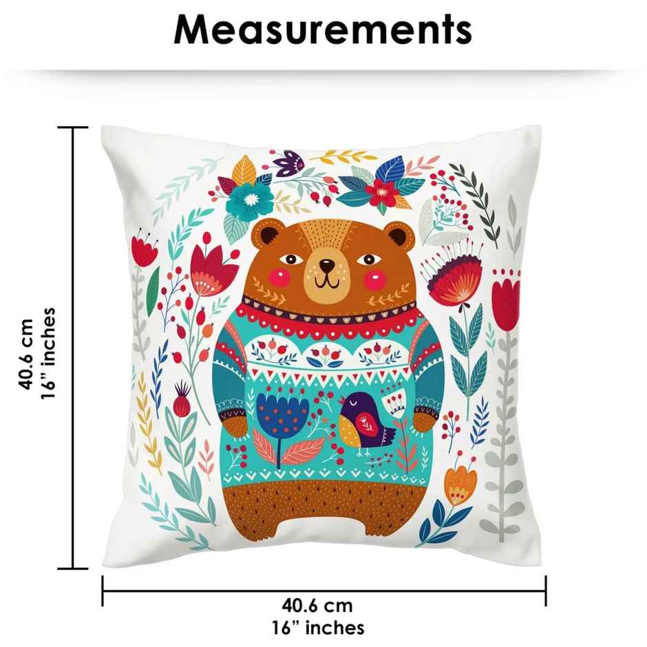 Polyester Cushion Cover | 16 x 16 inch | Animal | Multicolour