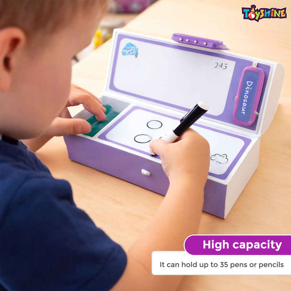Toyshine Code Lock Pencil Box Multi Compartment Secret Storage | Dino