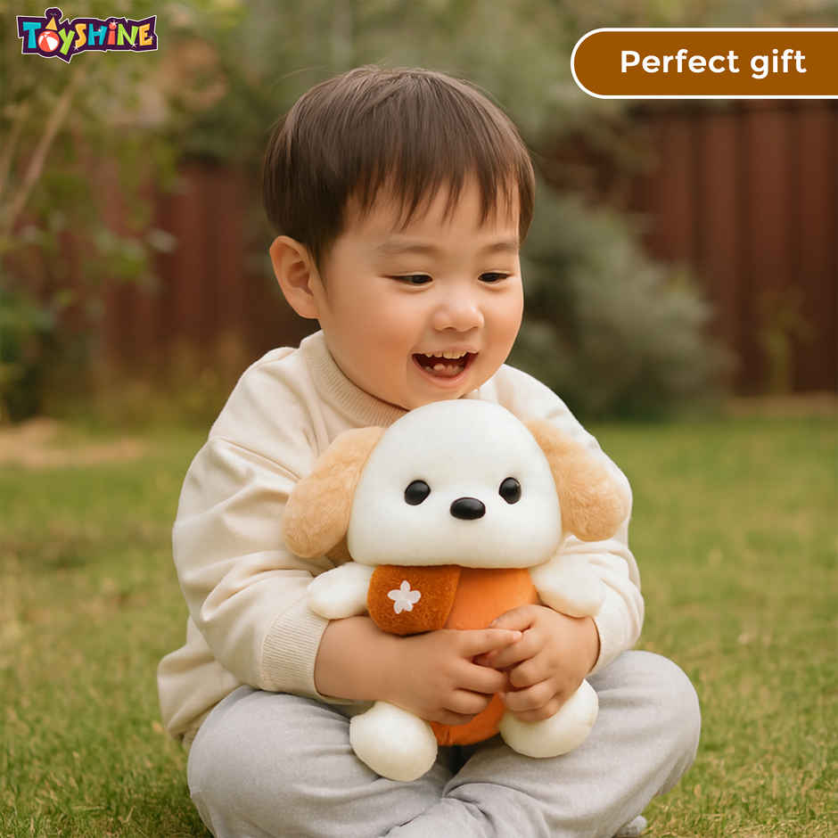 Spanker Cute Puppy Soft Toy Plush Dog with Outfit for Kids | 19 cm