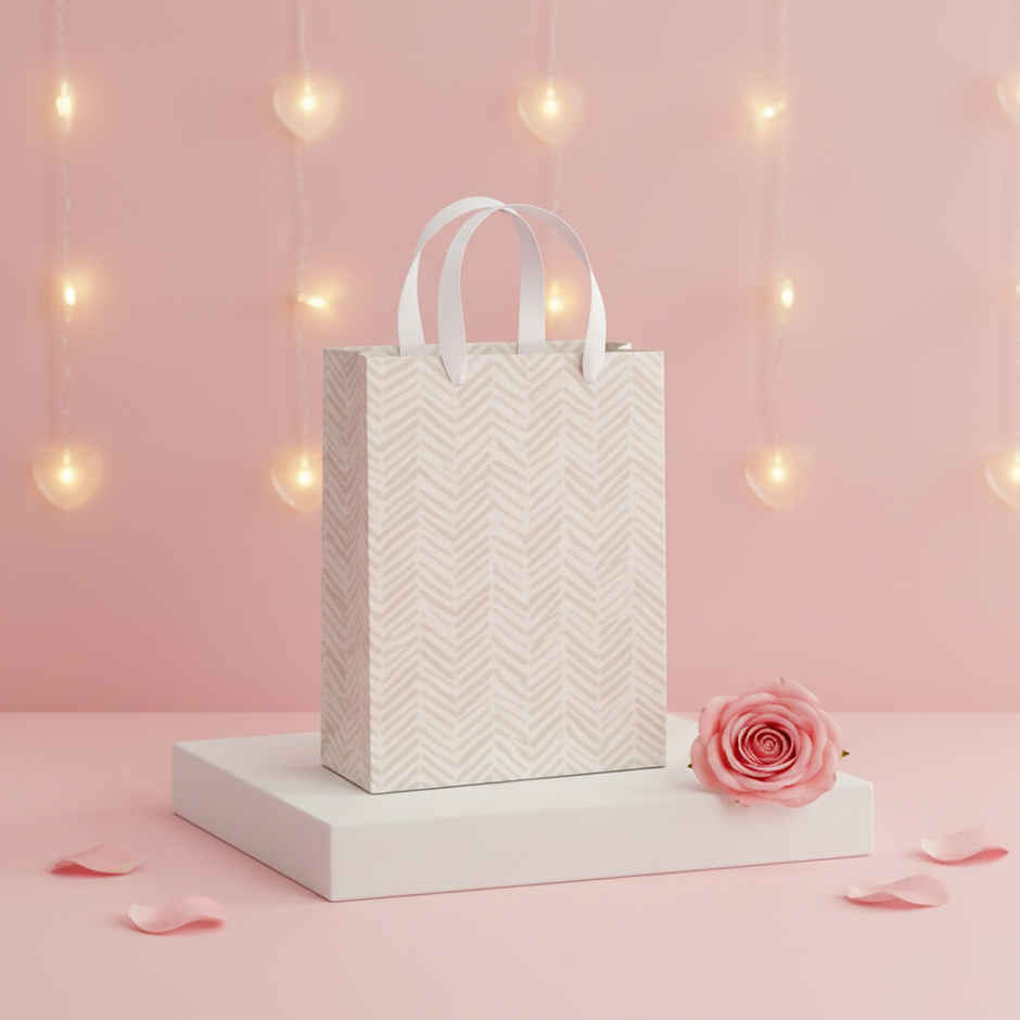 Abstract Herringbone Kraft Gift Bag | Large | Bright Storey
