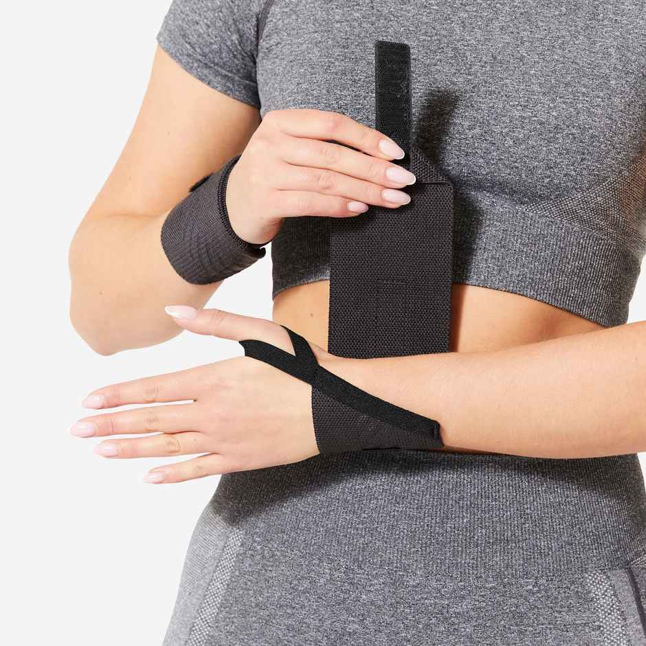 Decathlon | Domyos Weight Training Wrist Strap - Dark Grey