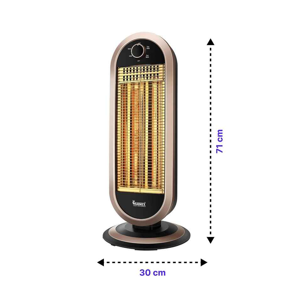 Warmex Gleam Carbon Tower Heater For Home|Fast Heating With 2 Heat Setting 450/900 W