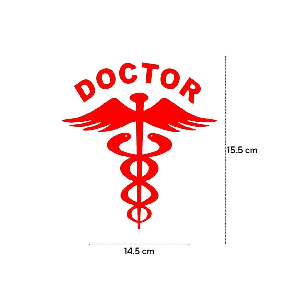 TiyuTrendzz Red Doctor Car Self Adhesive Sticker (14.5Cm X 15.5 Cm)