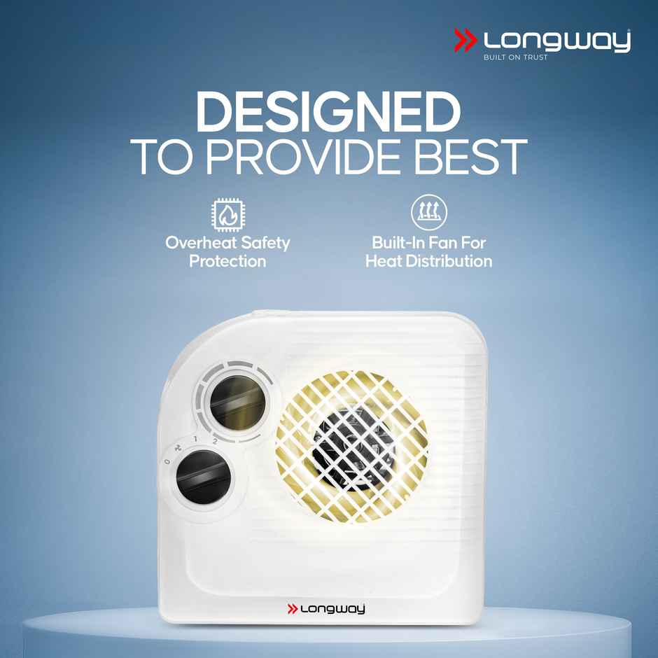 Longway Magma 2000, 1000 W Fan Room Heater With Isi Approved (White)
