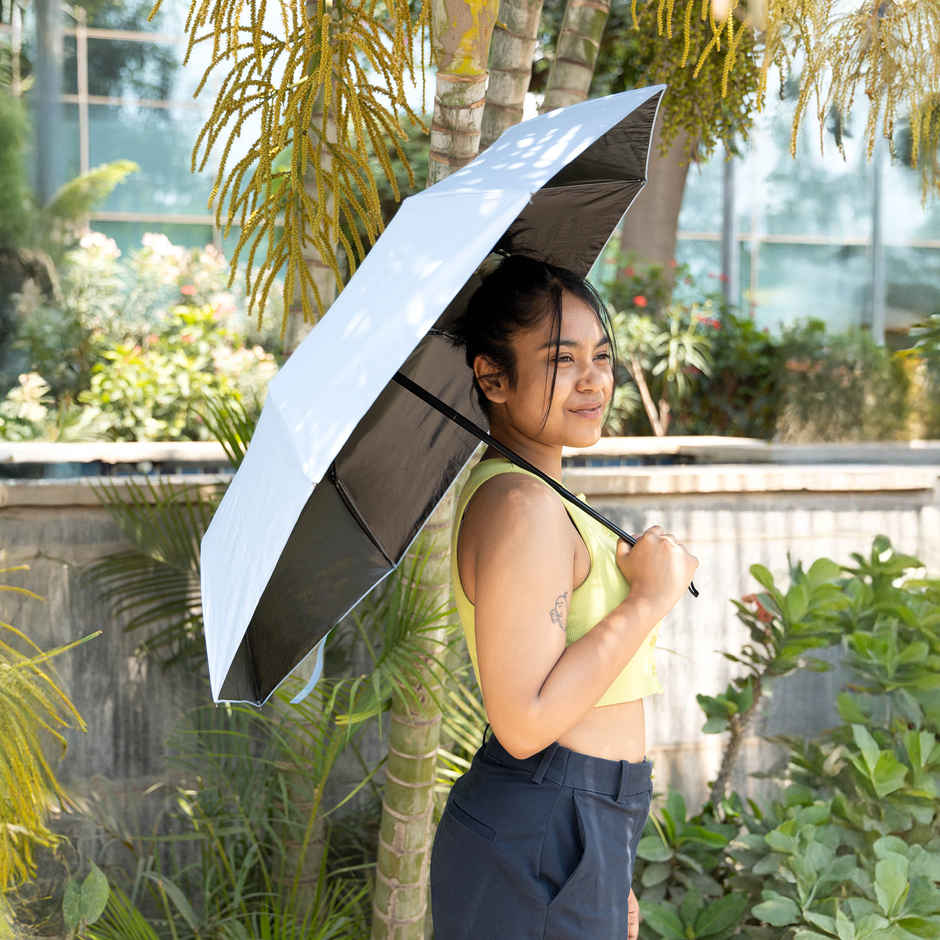 Fendo 3 Fold 22 inch Auto Open Close Blue with Silver Coating Umbrella