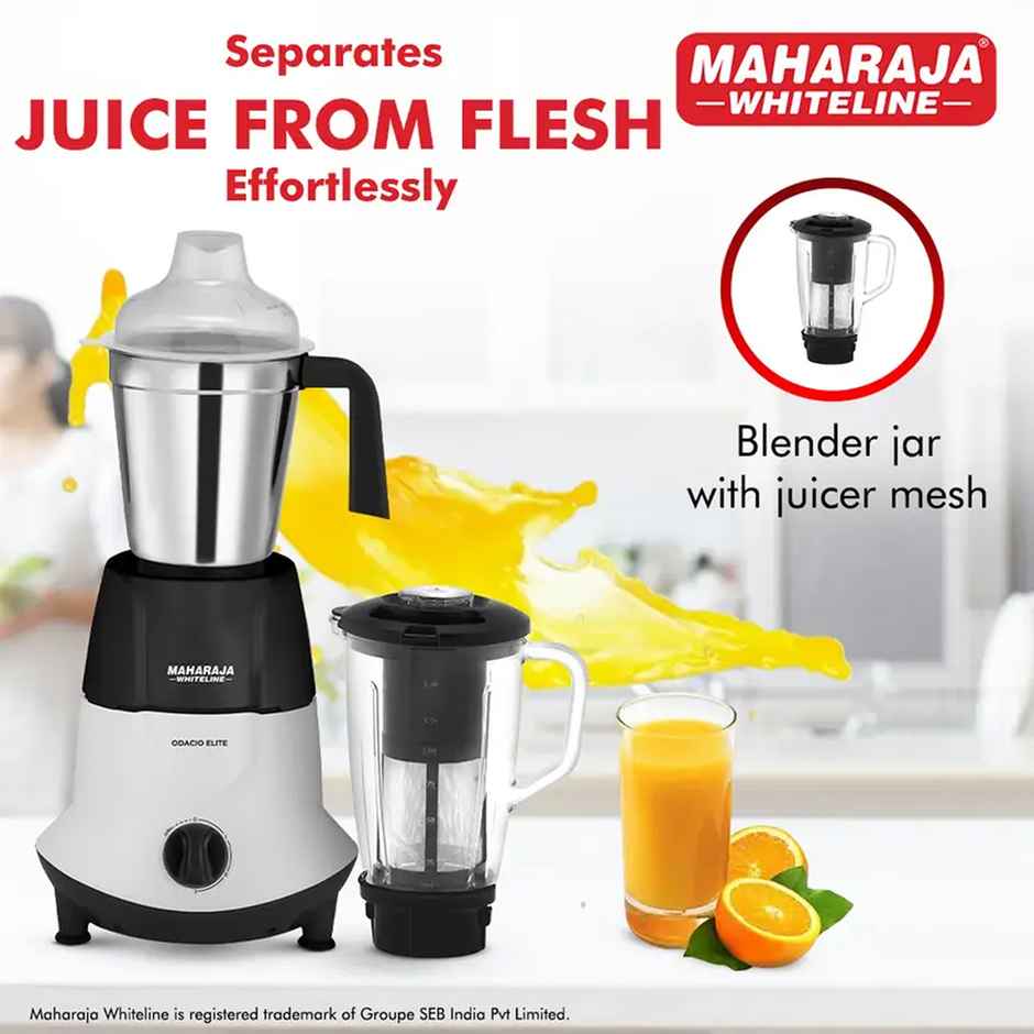 Maharaja Whiteline Odacio Elite Mx - 278 750 W Mixer Grinder (4 Jars - White - Black)