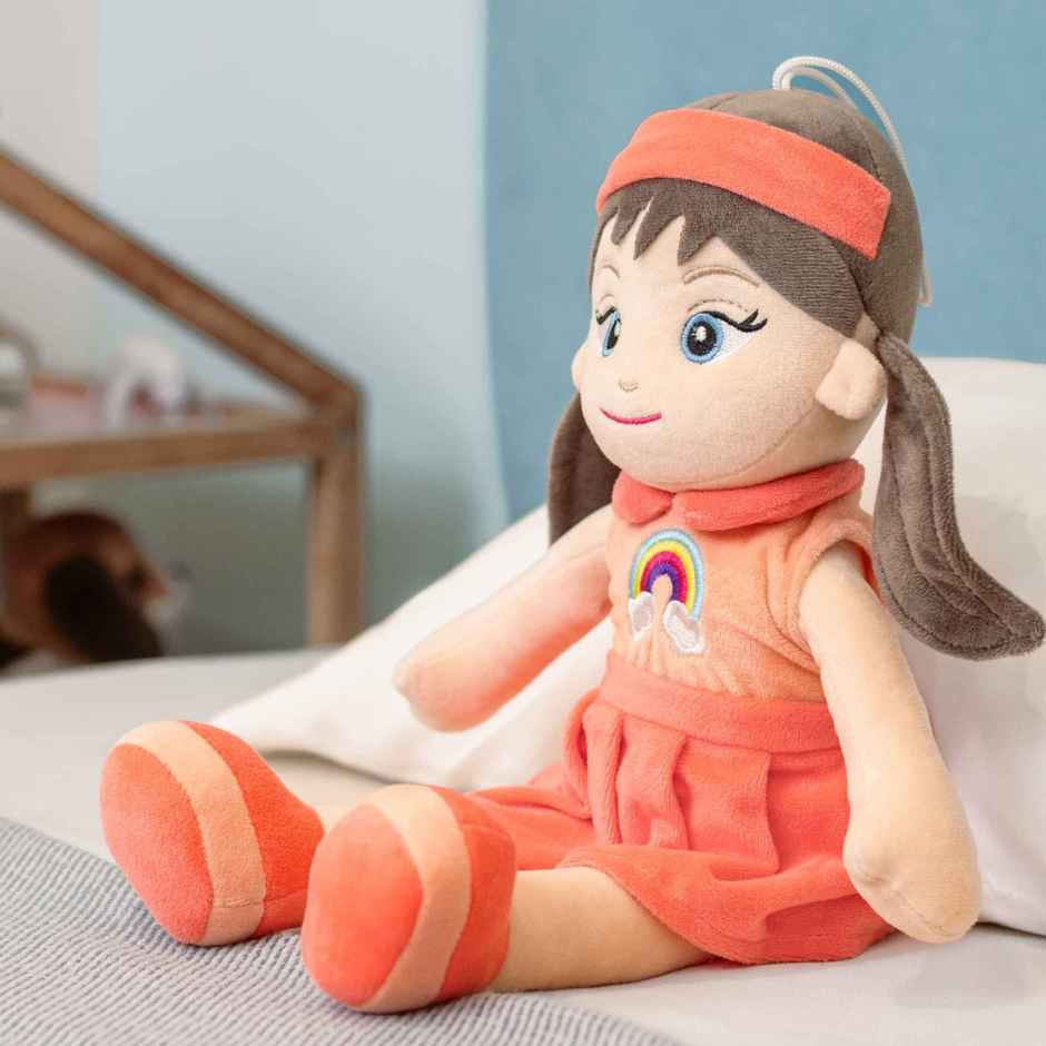 Mirada 38Cm Doll With Rainbow - Peach