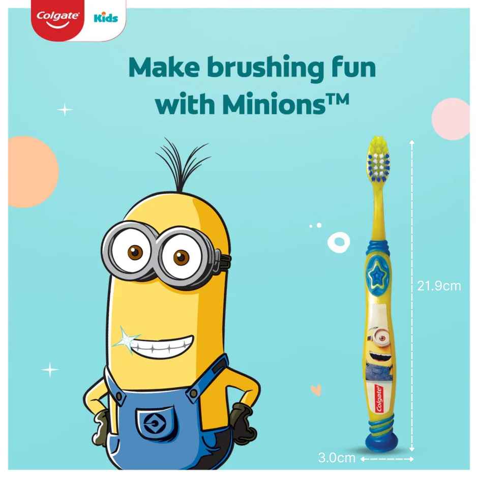 Colgate Kids 5+ years Minion Toothbrush Extra Soft with Tongue Cleaner