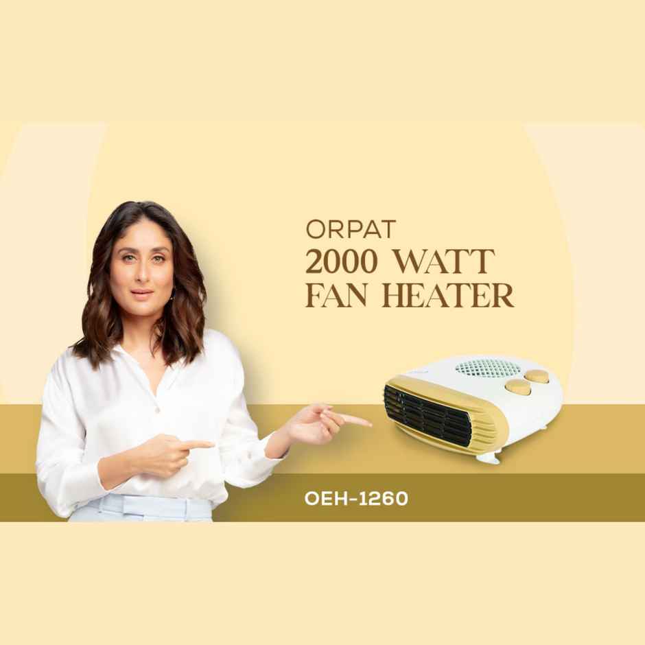 Orpat OEH-1260 2000-Watt Fan Heater (Grey)
