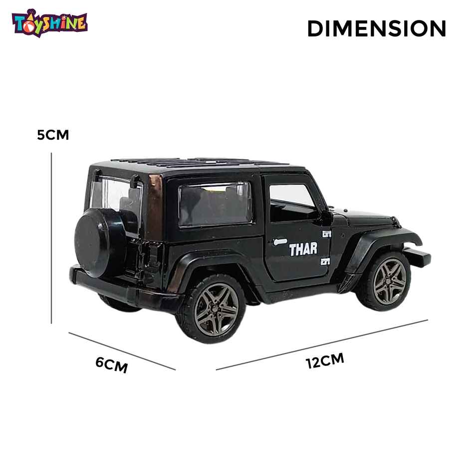 Toyshine 1:32 Scale Diecast Thar Vehicle with Pull Back & Opening Doors - Black