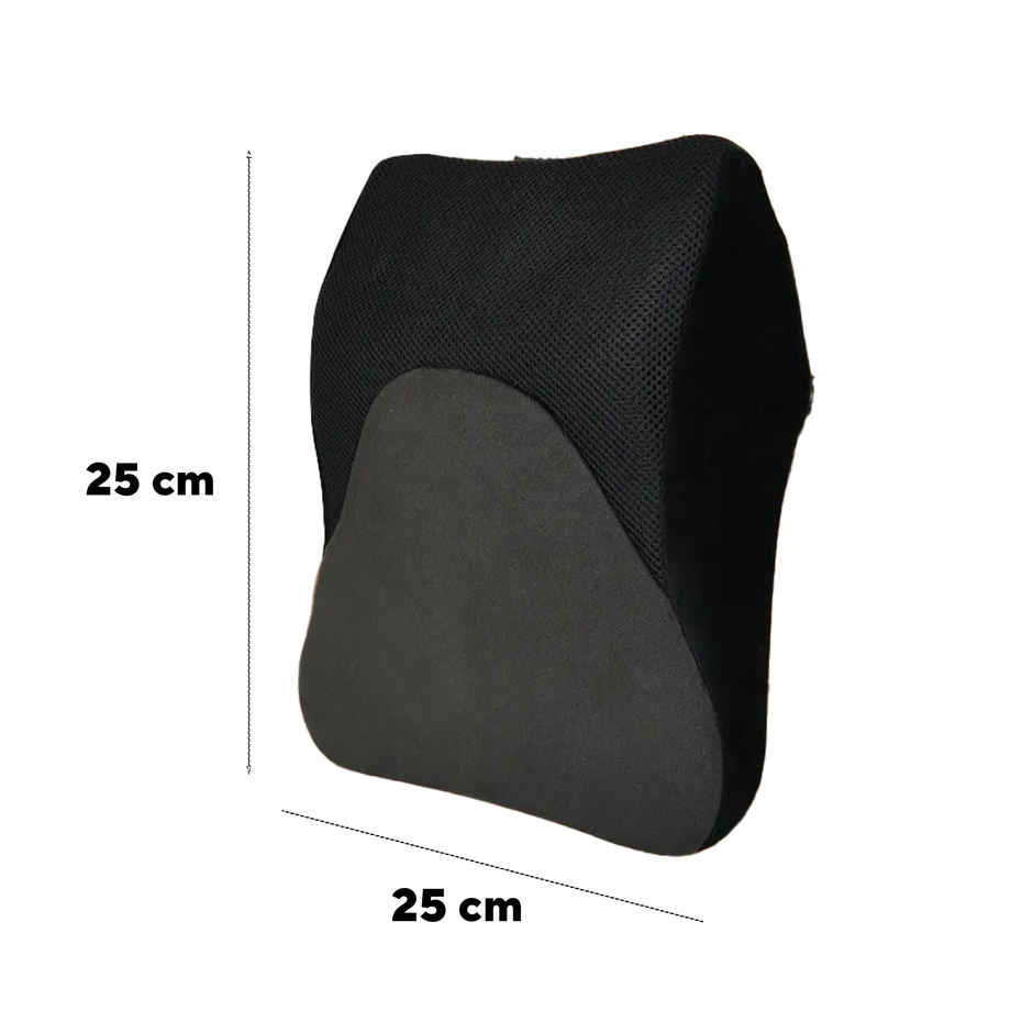 Trajectory Back Support For Chair & Car Seat, Orthopedic Lumbar Support Memory Cushion (1pc) & Trajectory Car Headrest Pillow In Memory Foam For Orthopedic | Neck Pain Pillow (1pc) Combo