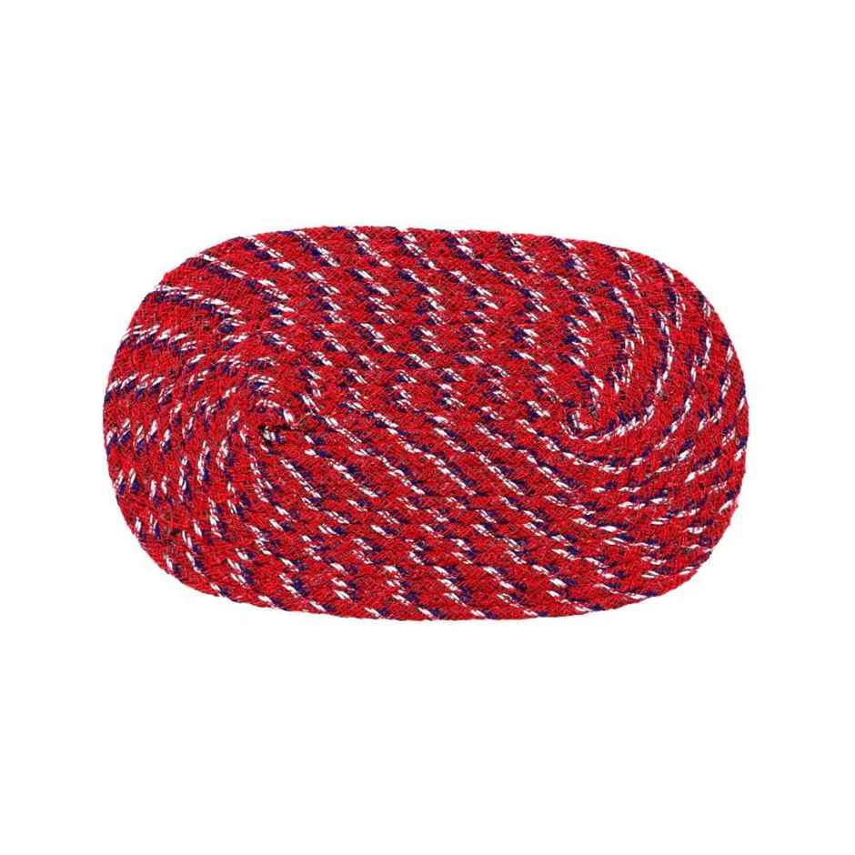 Homeharmony Anti- Skid Red & Blue Cotton Floor Mat | 50 x 30 cm