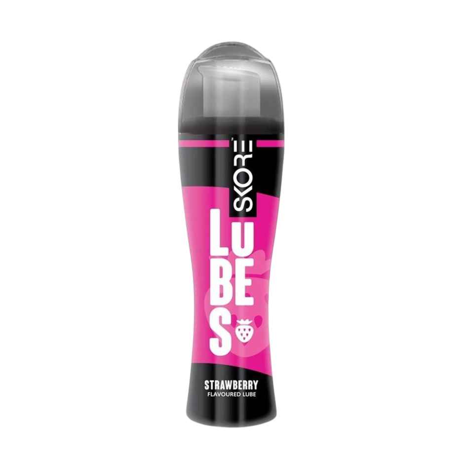 Skore Not Out Condoms - Climax Delay & Dotted (10pc) & Skore Lubes - Strawberry Flavour (50ml) Combo