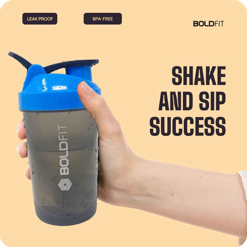 Boldfit Shakers For Protein Shake, Bottle-500Ml Blue