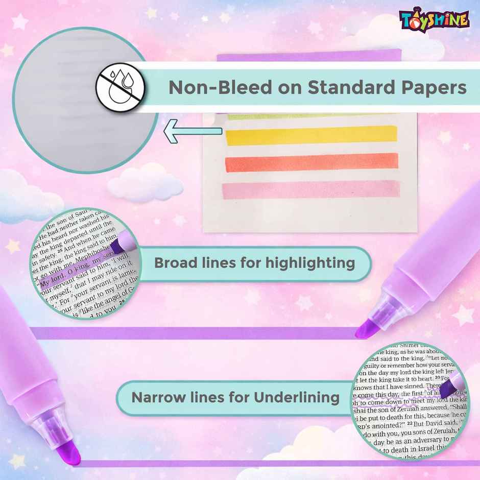 Toyshine Unicorn Highlighter Pen | Chisel Tip School Return Gift