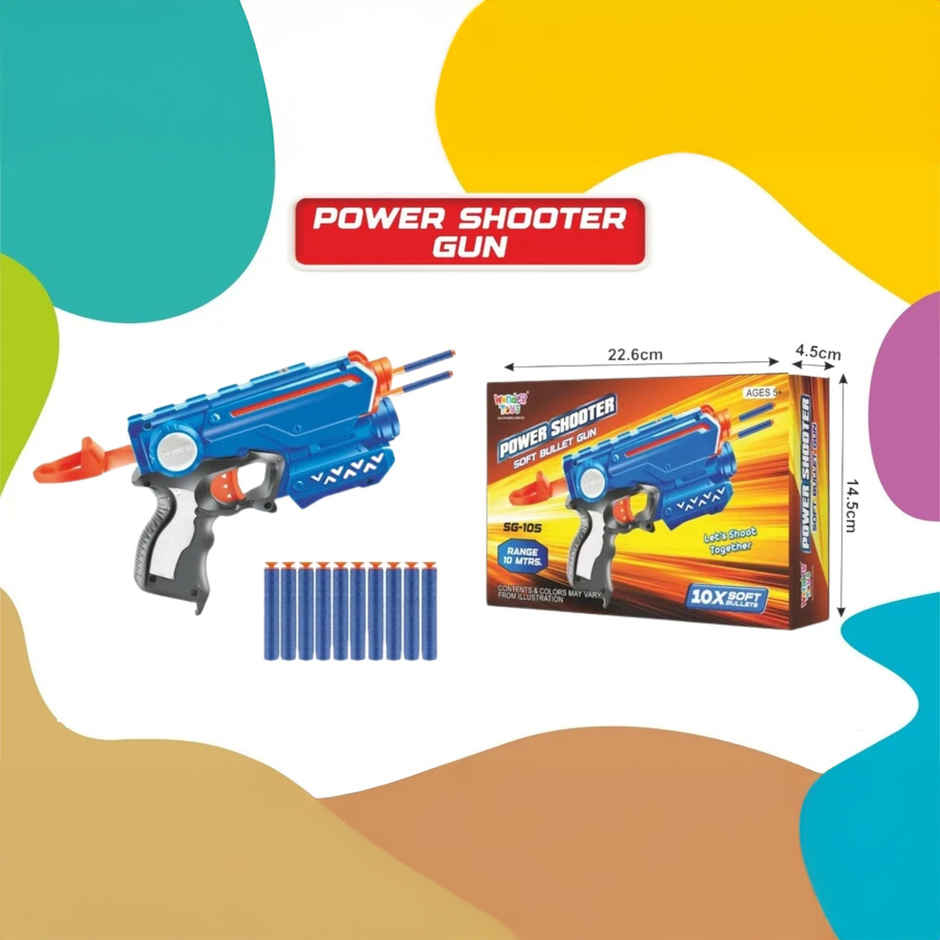 Fablue Foam Blaster Long Range Power Shooter Gun Toy With 10 Soft Foam Bullets | Toy Gun