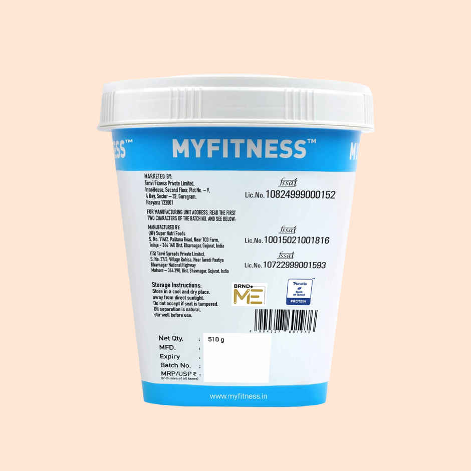 MyFitness 30g High Protein Dark Chocolate Crunchy Peanut Butter Spread with Added Whey