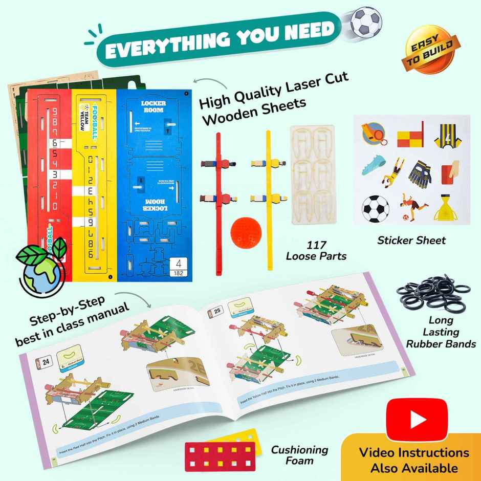 Smartivity Foosball Table Top Indoor Sports Game, Perfect Gift for 6 to 12-Year-Old Kids