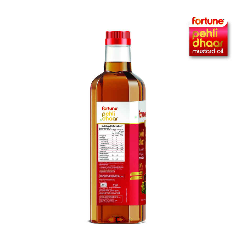 Fortune Pehli Dhaar Kachi Ghani Wood pressed Mustard Oil Pet Bottle