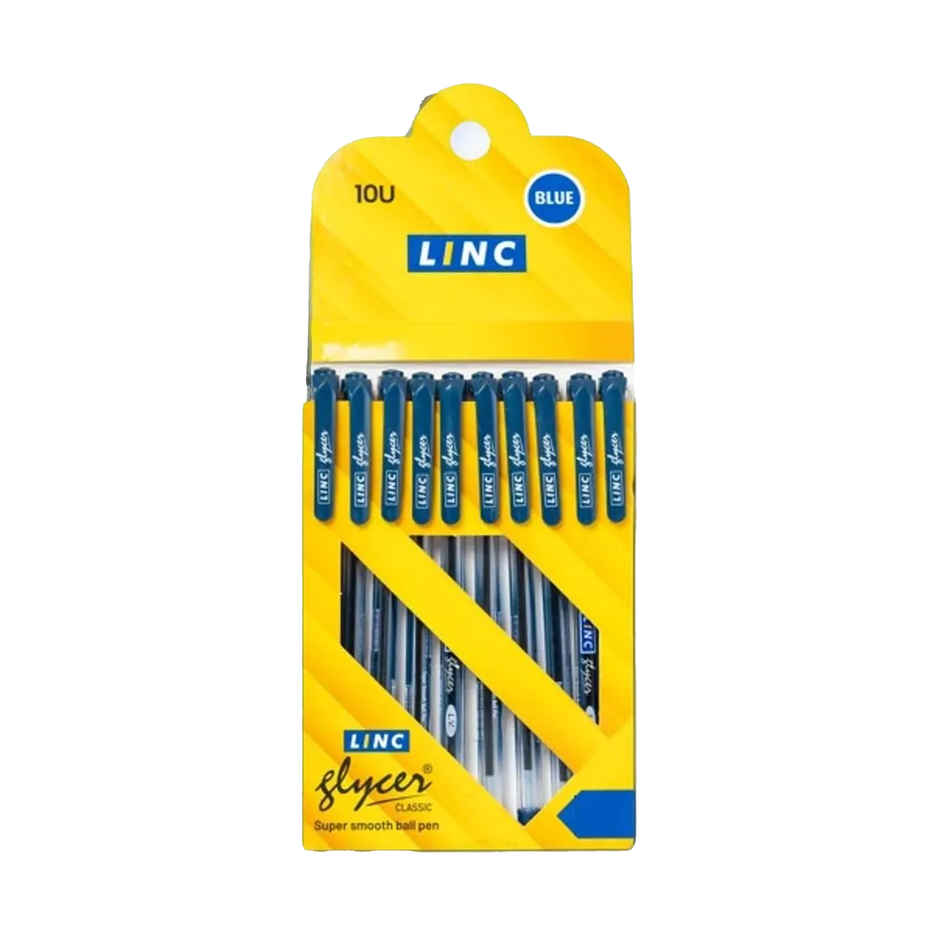 Linc Glycer Ball Pens, 0.6 mm Tip, Blue Ink