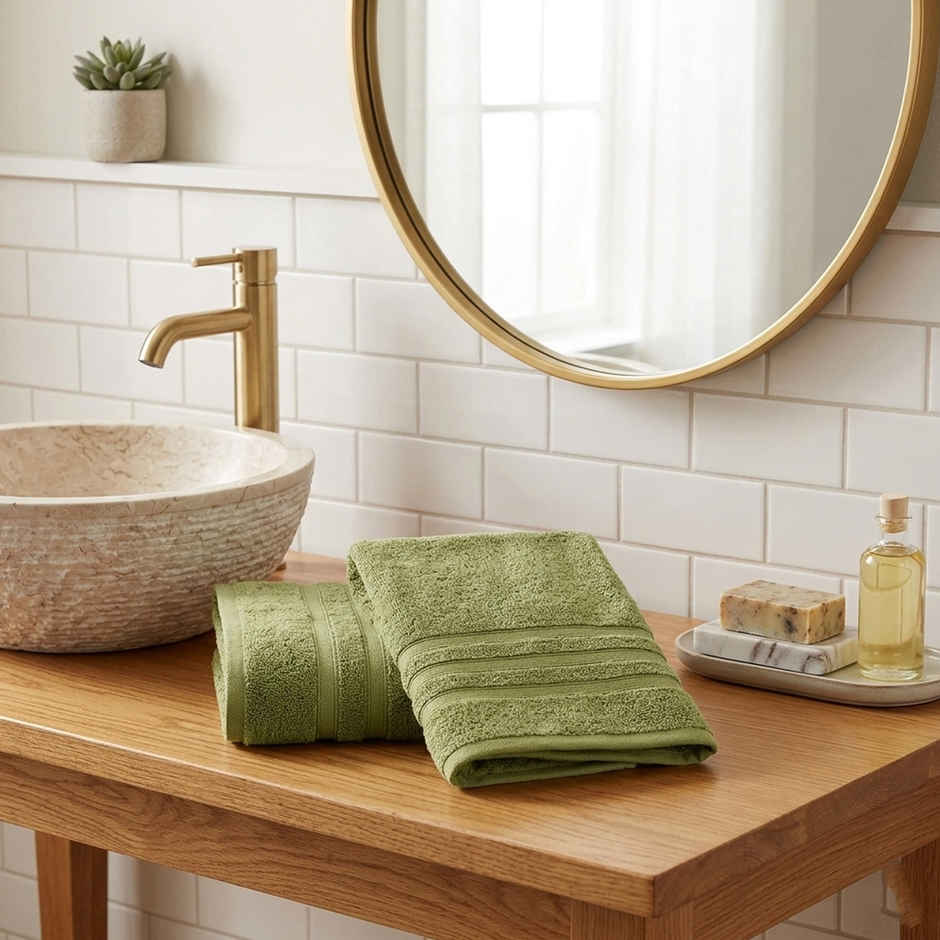 Boutique Living Zen Living Cotton Bamboo 550 GSM Hand Towels | Green