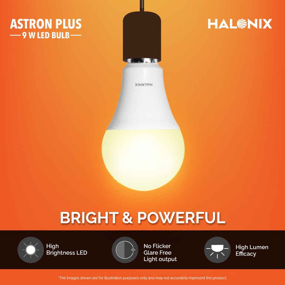 Halonix 9W Yellow Warm White Led Bulb | B22 Base Holder