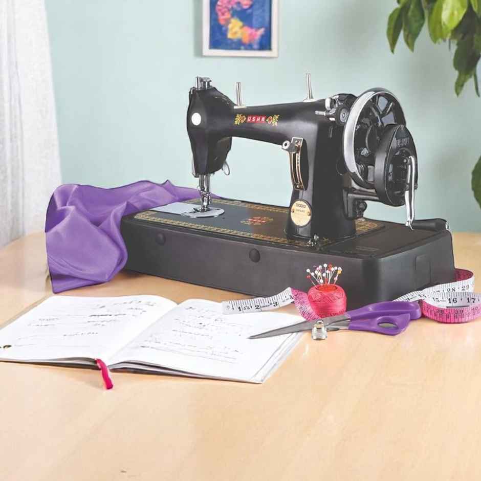 Usha Sewing Machine Umang Composite (Plastic Base Cover, Suitable For All Fabrics, Black)