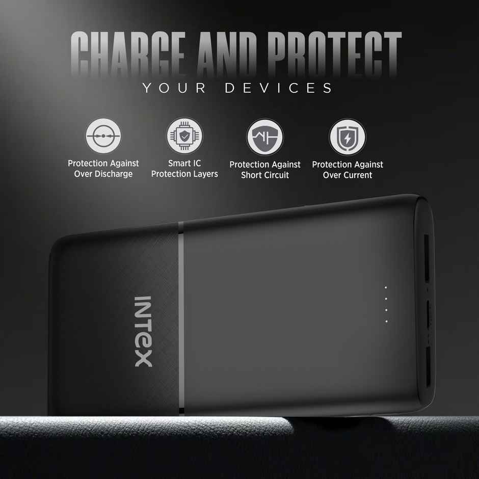 Intex 20000 mAh 12 W Power Bank (Smokey Black, Lithium Polymer)