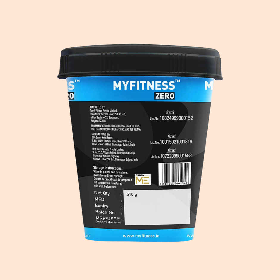 MyFitness 28g High Protein Unsweetened Peanut Butter Crunchy | Zero Added Sugar & No Oil Separation
