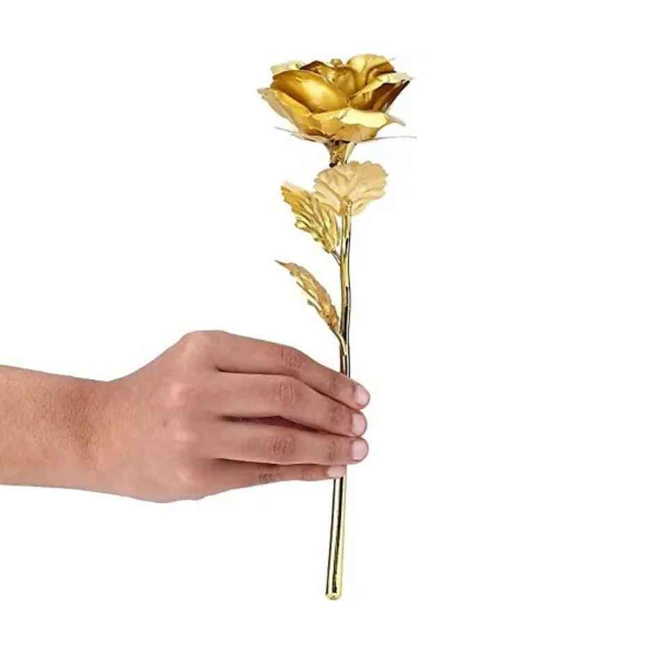 Perpetual Gold-Plated Artificial Rose - Perfect Valentine Gift for Girlfriend, Boyfriend, or Spouse
