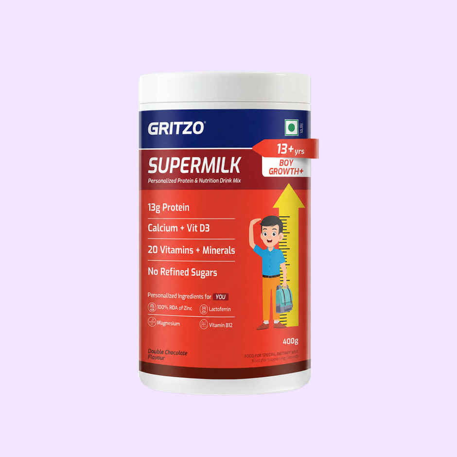 Gritzo Supermilk Growth+ (Formerly Height+) (13+ Years Boys) | Double Chocolate