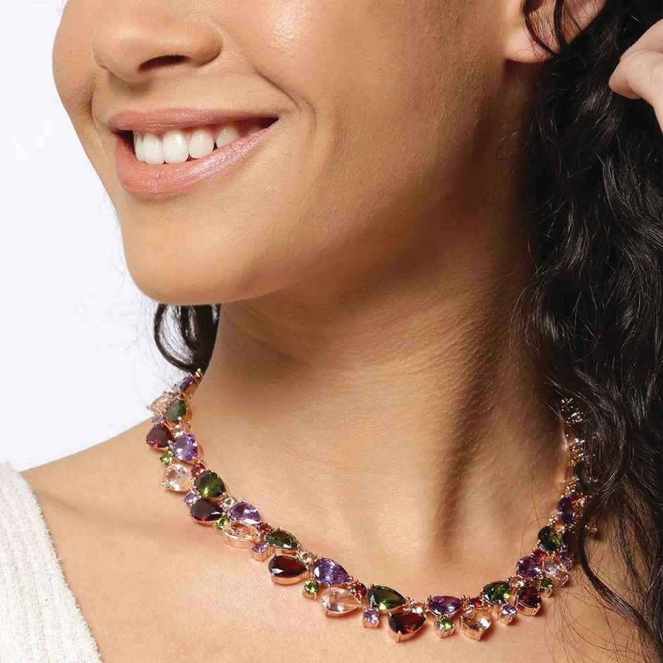 Youbella Aaa Swiss Zircon Necklace Jewellery For Women And Girls(Ybnk - 5626)