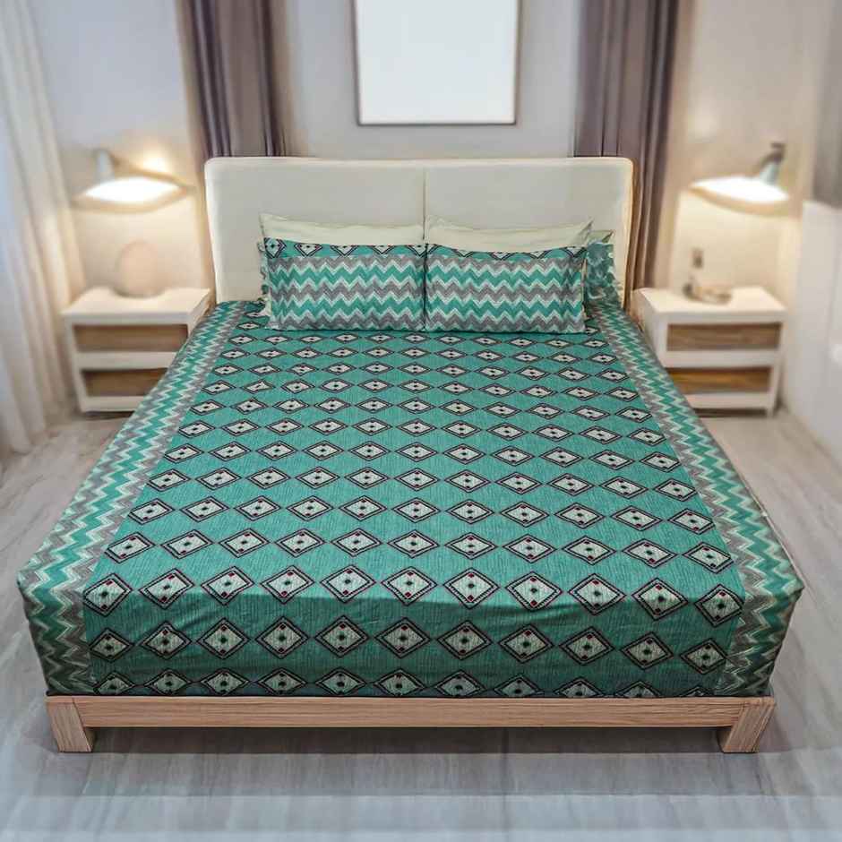Status Cotton Feel Double Bedsheet 230 Cm x 210 Cm - Dsn-3