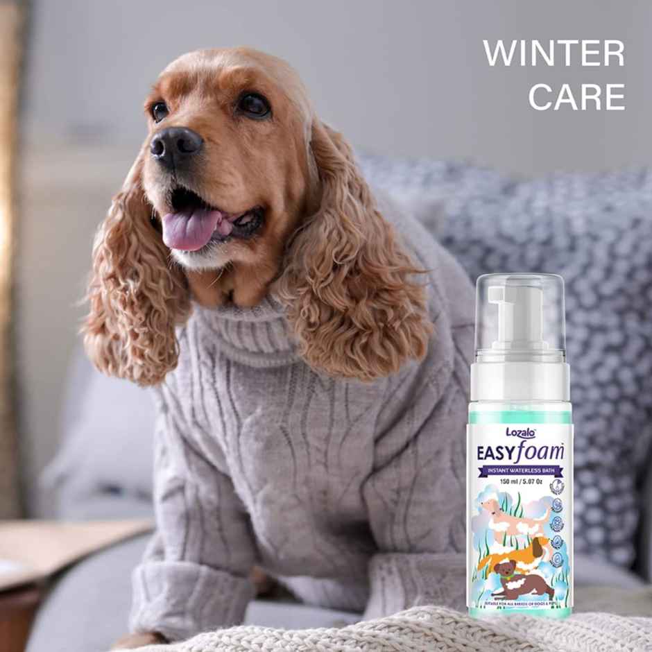 Lozalo Easy Foam Waterless Pet Shampoo | Sulphate-Free | Shikakai Extract